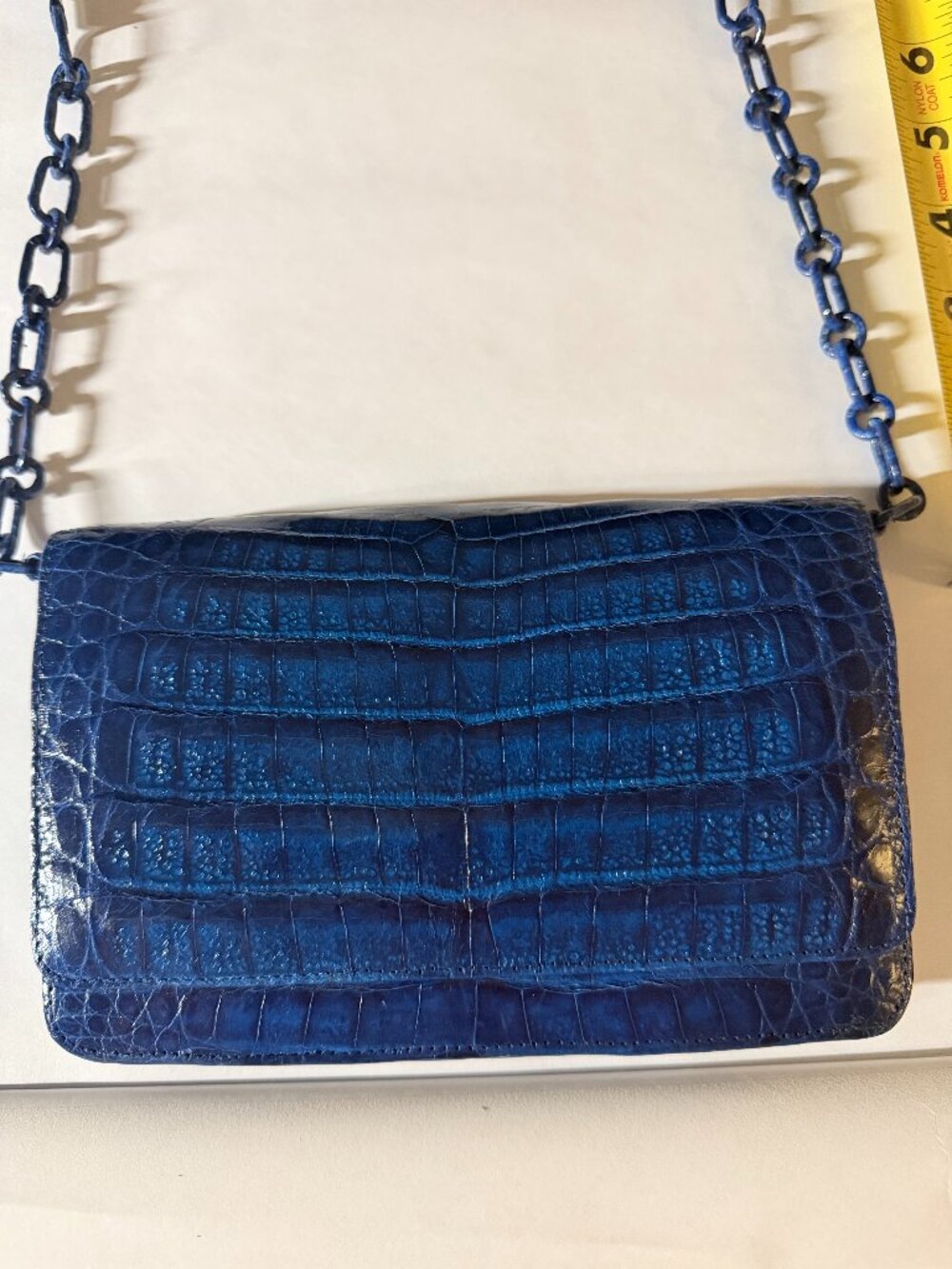 Nancy Gonzalez Blue Crocodile Leather Clutch